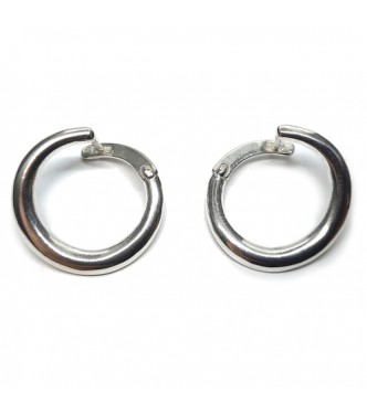 E000839 Genuine Plain Sterling Silver Earrings Hoops Solid Hallmarked 925 Handmade